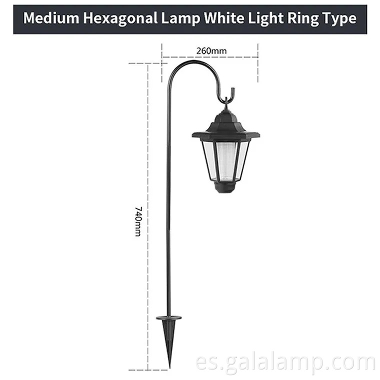 Elegantes luces de linterna solar hexágono vintage para decoración al aire libre